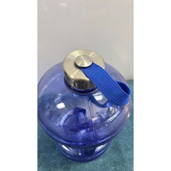 Blue BPA FREE 1 Gallon Water Bottle Steel Cap Jug Container Canteen Reusable NEW - Picture 3 of 5